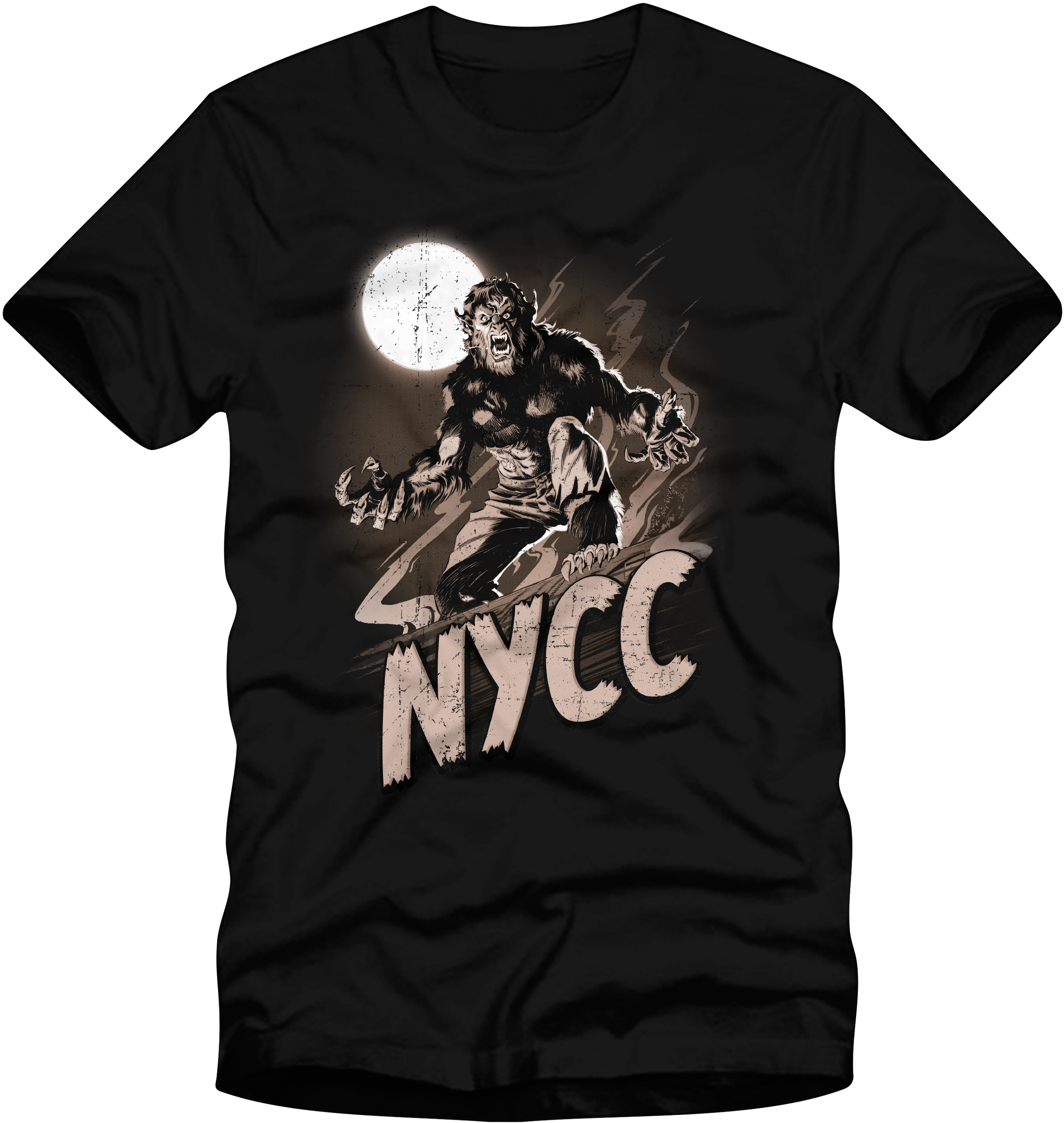 Men's Marvel Werewolf by Night Moon Werewolf Poster T-Shirt